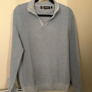 Paul Stuart | luxury Men’s designer blue sweater 100% cotton made in Italy !